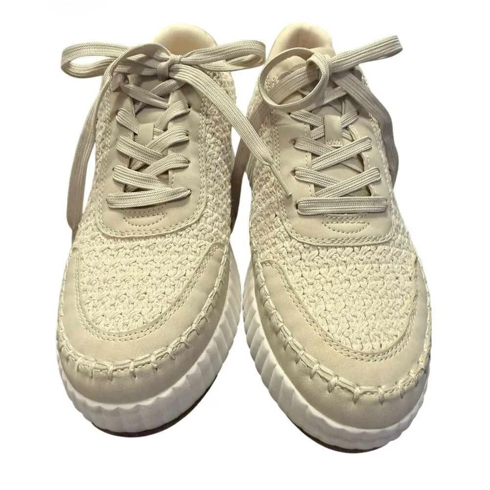 Dolce Vita Dolen Platform Sneakers Textured Knit Upper 9.5 Chunky
